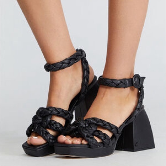 Sam Edelman Circus NY Mable Braided Platform Sandals Heels White - Picture 5 of 8